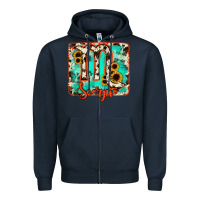 Navy Scorpio turquoise cowhide Zipper Hoodie - RanaPortraitStore