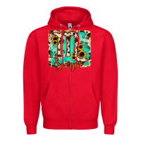Red Scorpio turquoise cowhide Zipper Hoodie - RanaPortraitStore
