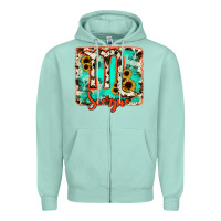 Seafoam Scorpio turquoise cowhide Zipper Hoodie - RanaPortraitStore