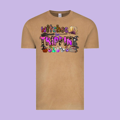 Witches Be Trippin Vintage Tee Designed By Cowhidedigitalart