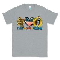 Heather Grey Fatih love freedom Classic Tee - FaDigitalArtStudio