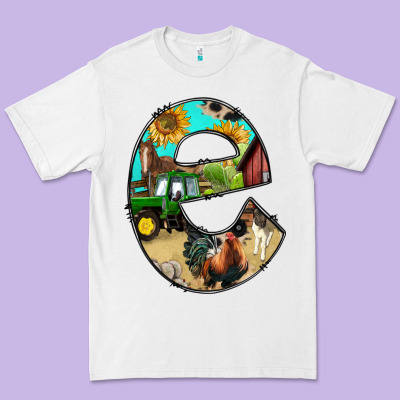 Farm Life Alphabet Lowercase Letters E Premium Tee Designed By Bundleandbundleshop