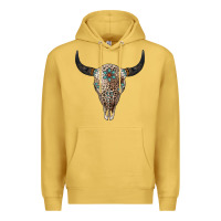 Antique Gold Leopard Bull Skull Premium Hoodie - Jasminsmagicworld