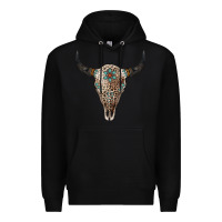 Black Leopard Bull Skull Premium Hoodie - Jasminsmagicworld