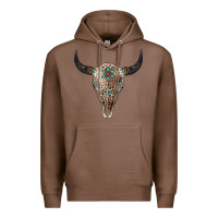 Chestnut Leopard Bull Skull Premium Hoodie - Jasminsmagicworld