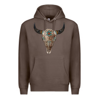 Coffee Leopard Bull Skull Premium Hoodie - Jasminsmagicworld
