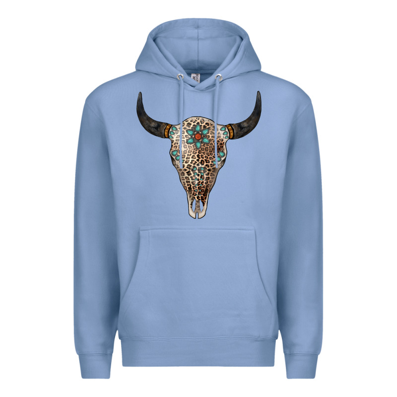 Leopard Bull Skull Premium Hoodie by Jasminsmagicworld | Teevron
