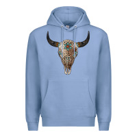 Colony Blue Leopard Bull Skull Premium Hoodie - Jasminsmagicworld