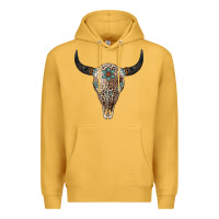 Mustard Leopard Bull Skull Premium Hoodie - Jasminsmagicworld