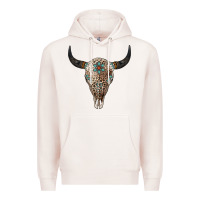 Pale Pink Leopard Bull Skull Premium Hoodie - Jasminsmagicworld