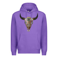 Purple Leopard Bull Skull Premium Hoodie - Jasminsmagicworld