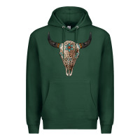 Sports Green Leopard Bull Skull Premium Hoodie - Jasminsmagicworld