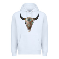 White Leopard Bull Skull Premium Hoodie - Jasminsmagicworld
