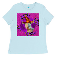 Baby Blue Halloween Saanen Goat Ladies Tee - LillyAllenDesigns