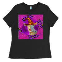 Black Halloween Saanen Goat Ladies Tee - LillyAllenDesigns