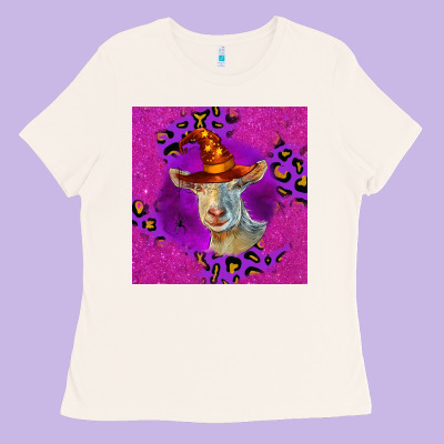 Halloween Saanen Goat Ladies Tee Designed By Lillyallendesigns