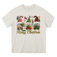 Cream Merry Christmas Gnomes Heavy Core Tee - BundleAndBundleShop
