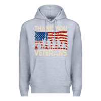 Heather Grey Thank You Veterans American Flag Patriotic Premium Hoodie - baoMotion
