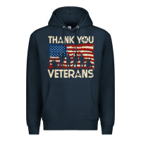 Navy Thank You Veterans American Flag Patriotic Premium Hoodie - baoMotion
