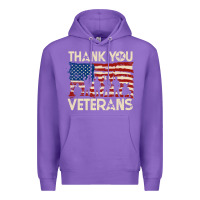 Purple Thank You Veterans American Flag Patriotic Premium Hoodie - baoMotion