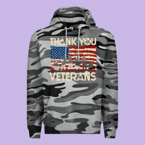 Thank You Veterans American Flag Patriotic Premium Hoodie Designed By Baomotion