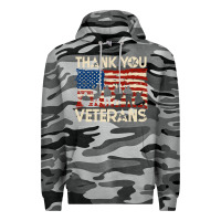 Slate Camo Thank You Veterans American Flag Patriotic Premium Hoodie - baoMotion