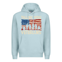 Blue Mist Thank You Veterans American Flag Patriotic Premium Hoodie - baoMotion