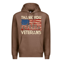 Chestnut Thank You Veterans American Flag Patriotic Premium Hoodie - baoMotion