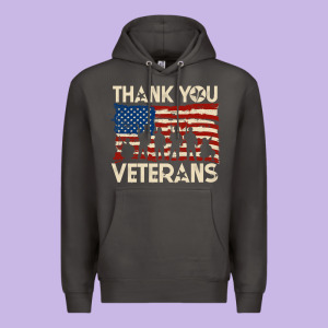 Thank You Veterans American Flag Patriotic Premium Hoodie Designed By Baomotion