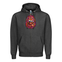 Charcoal Heather watercolor pumpkin leopard Zipper Hoodie - RanaPortraitStore