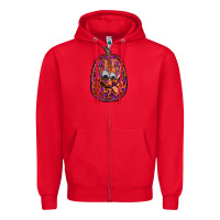 Red watercolor pumpkin leopard Zipper Hoodie - RanaPortraitStore