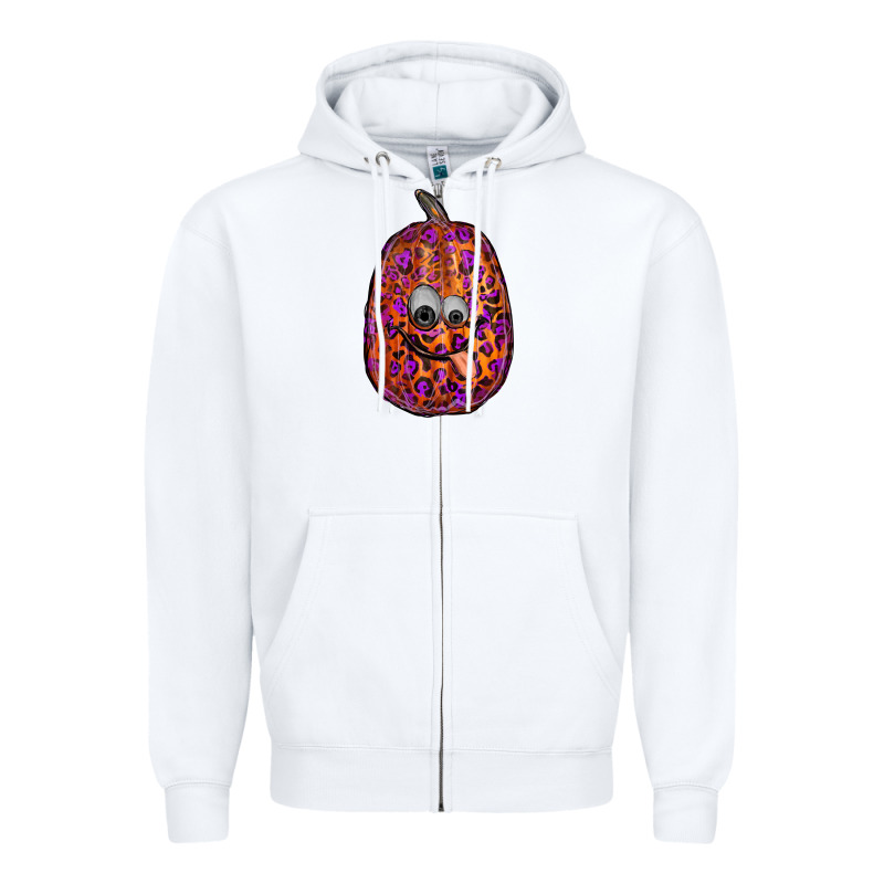 Watercolor Pumpkin Leopard Zipper Hoodie by RanaPortraitStore | Teevron
