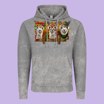Christmas Alpacas Vintage Hoodie Designed By Barkaloodesign