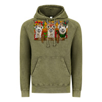 Vintage Olive Christmas alpacas Vintage Hoodie - BarkalooDesign