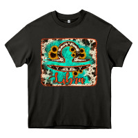 Asphalt libra turquoise cowhide Heavy Core Tee - RanaPortraitStore