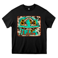 Black libra turquoise cowhide Heavy Core Tee - RanaPortraitStore