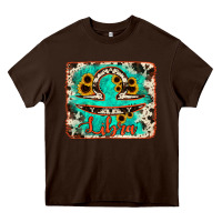 Chocolate Brown libra turquoise cowhide Heavy Core Tee - RanaPortraitStore