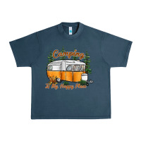 Midnight Navy camping is my happy place Urban Heavy Tee - SublimationCraftShop