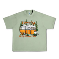 Oil Green camping is my happy place Urban Heavy Tee - SublimationCraftShop