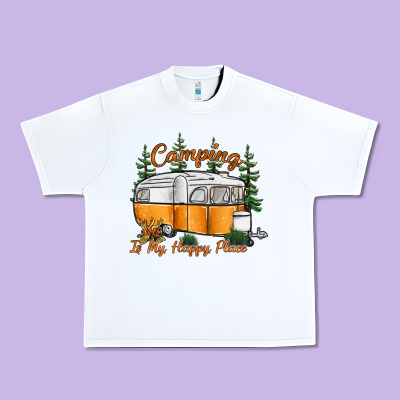 Camping Is My Happy Place Urban Heavy Tee Designed By Sublimationcraftshop