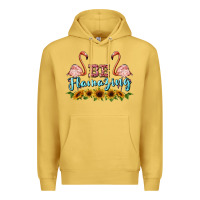 Antique Gold be flamezing flamingo Premium Hoodie - BarkalooDesign