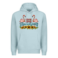 Blue Mist be flamezing flamingo Premium Hoodie - BarkalooDesign