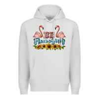 Dove Grey be flamezing flamingo Premium Hoodie - BarkalooDesign