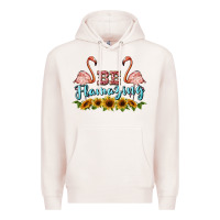 Pale Pink be flamezing flamingo Premium Hoodie - BarkalooDesign