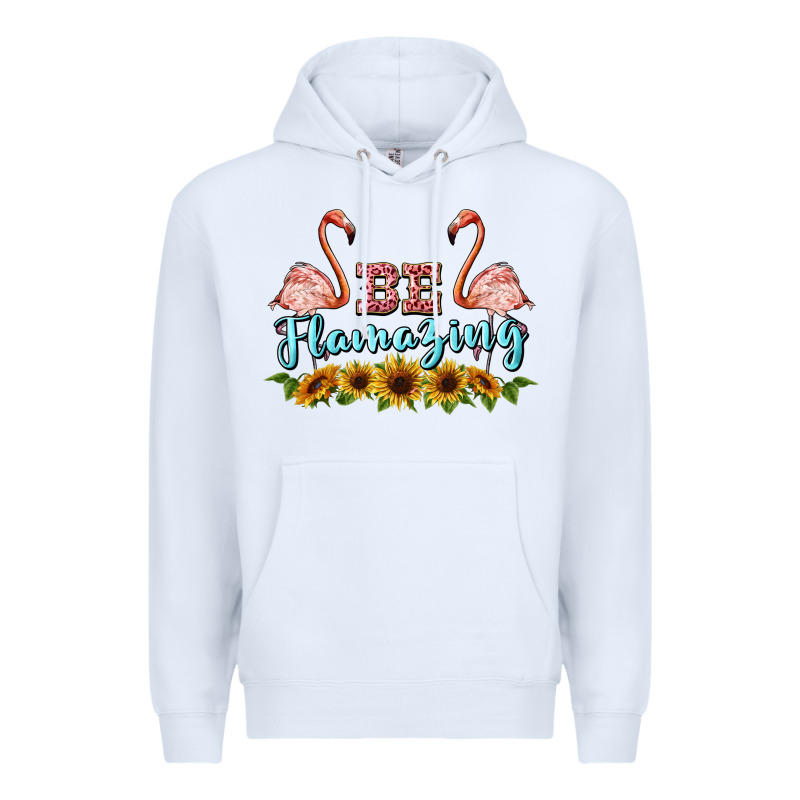 Be Flamezing Flamingo Premium Hoodie by BarkalooDesign | Teevron