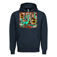 Navy virgo turquoise cowhide Zipper Hoodie - RanaPortraitStore