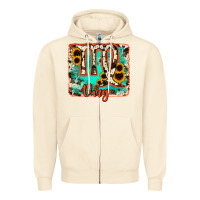 Sandshell virgo turquoise cowhide Zipper Hoodie - RanaPortraitStore