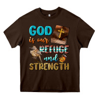 Chocolate Brown God Is Our Refuge And Strength Heavy Core Tee - BundleAndBundleShop
