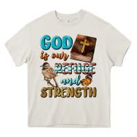 Cream God Is Our Refuge And Strength Heavy Core Tee - BundleAndBundleShop