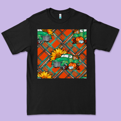 Fall Truck Seamless Pattern Premium Tee Designed By Bundleandbundleshop